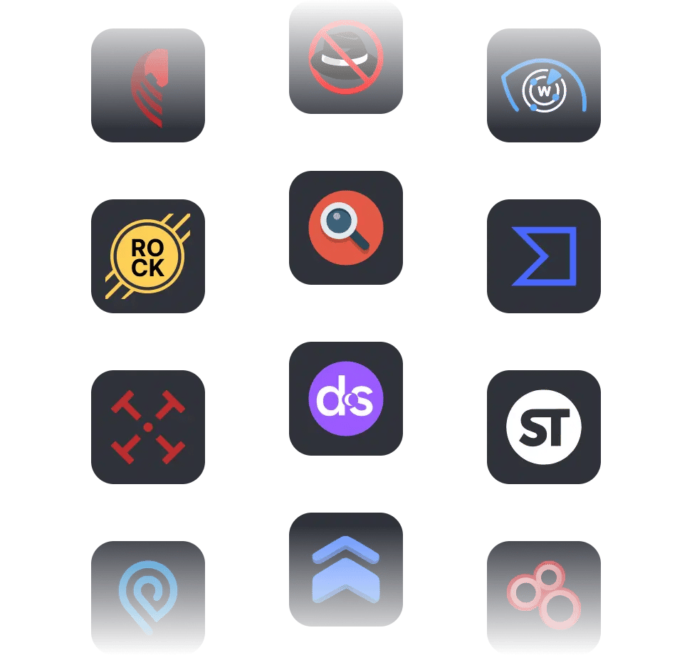 Logos of multiple vendors that Malfors natively integrates with.