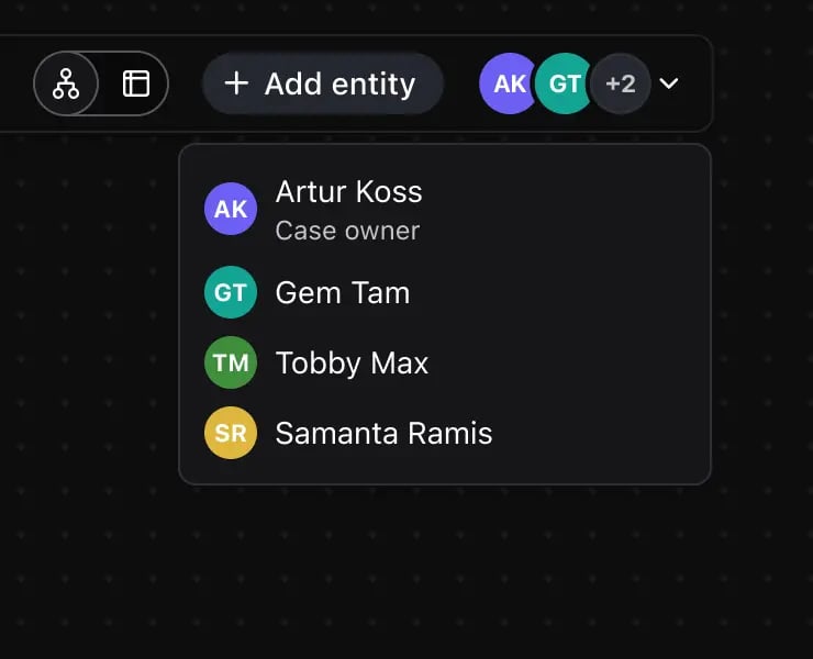 Team multiplayer - add entities and collaborate with team members in real-time